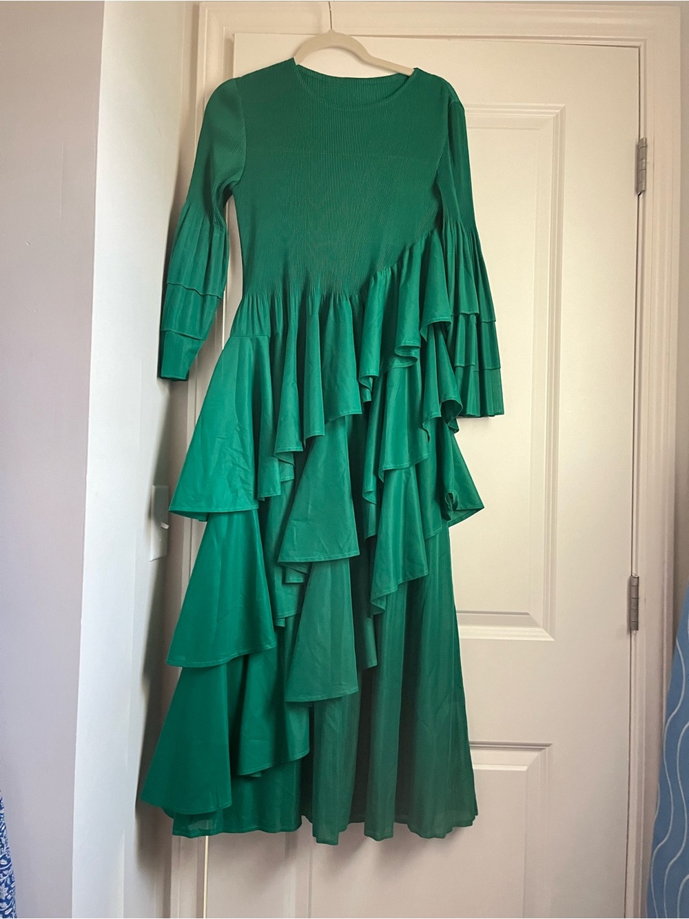 Emerald Green Ruffle Maxi Dress - Brand may be oh so modest